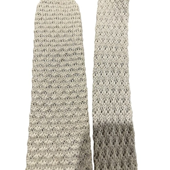 LIBERTY OF LONDON TIE MENS BEIGE KNITTED TEXTURE COTTON MADE ENGLAND Dry Cleaned - Picture 6 of 8